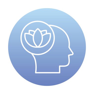 baş ve nilüfer çiçeği simgesi, vektör illüstrasyonu basit tasarım