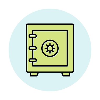 Güvenli kutu simgesi, vektör illüstrasyonu 