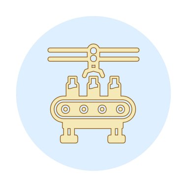 Basit Su Fabrikası simgesi, vektör illüstrasyonu