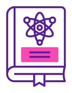 Fizik Kitabı vektör illüstrasyonu, simge ögesi arkaplanı