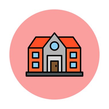 ev düz simgesi, vektör illüstrasyonu 