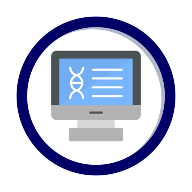 Bilgisayarda kromozom web simgesi. vektör illüstrasyonu