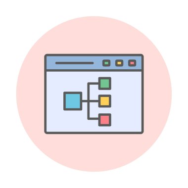 Çevrimiçi Akış Çizelgesi modern simgesinin vektör illüstrasyonu                  