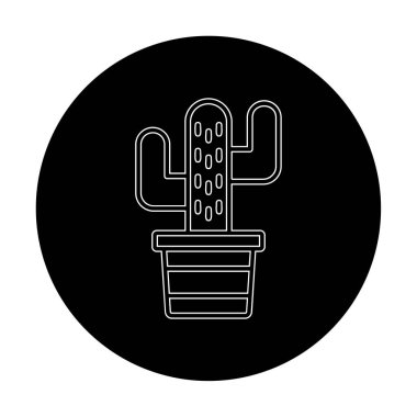 Kaktüs simgesi, basit tasarım çizimi  
