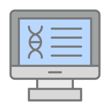 Bilgisayarda kromozom web simgesi. vektör illüstrasyonu