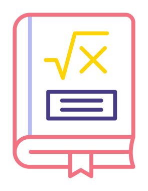 Matematik kitabı. Web simgesi basit illüstrasyon                         