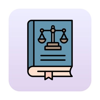 Hukuk kitabı. Web simgesi basit illüstrasyon 