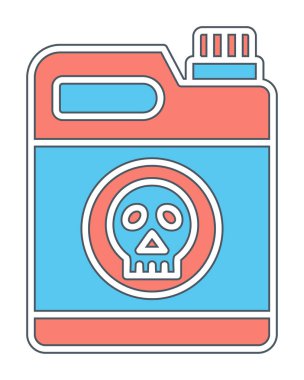 zehirli atık kutusu simgesi moda tasarım tarzında