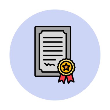 Sertifika vektör simgesi modern basit illüstrasyon                                 