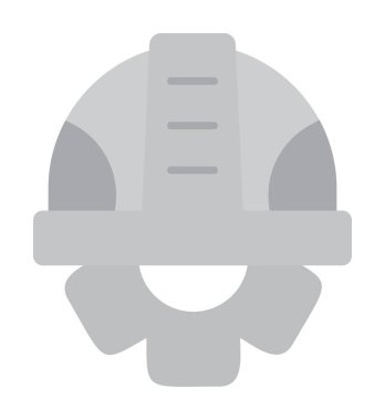 Güvenli Miğfer Düz Vektör Simgesi.                        