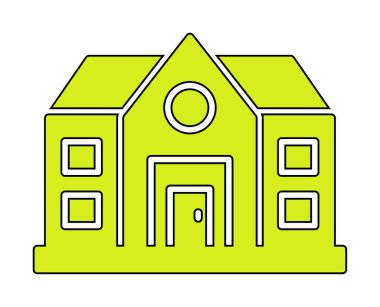 ev düz simgesi, vektör illüstrasyonu 