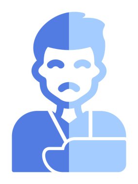 Elinde travma ikonu olan adam vektör illüstrasyonu 