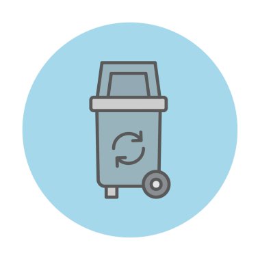 Çöp kutusu simgesi vektör illüstrasyonu 