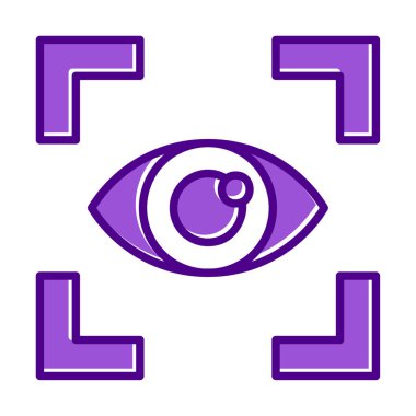 Vizyon düz simgesi, vektör çizim