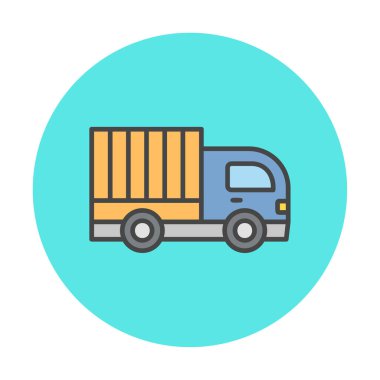 dağıtım kamyonu simgesi, vektör illüstrasyonu