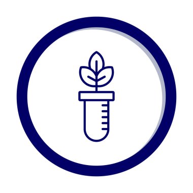 Test tüpü simgesine bitki, vektör illüstrasyonuName 