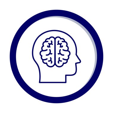 Basit düz beyin simgesi tasarımı çizimi 