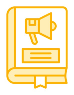 Pazarlama Kitabı simgesi, vektör illüstrasyonu