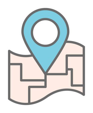 Konum iğnesi, vektör illüstrasyonlu harita simgesi