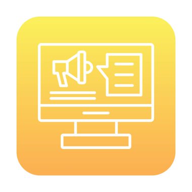 bilgisayar monitörü ve megafon, Dijital Kampanya konsept vektörü