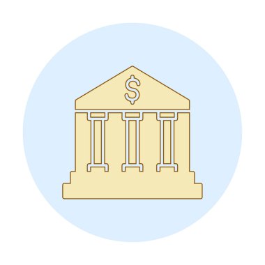 Banka simgesi, vektör illüstrasyonu 