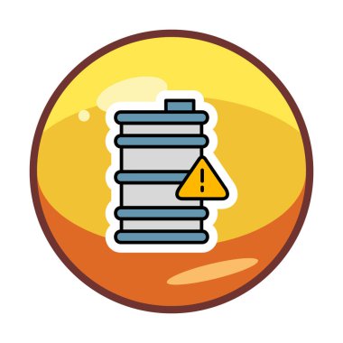 Tehlike işareti ve namlu simgesi, vektör illüstrasyonu 