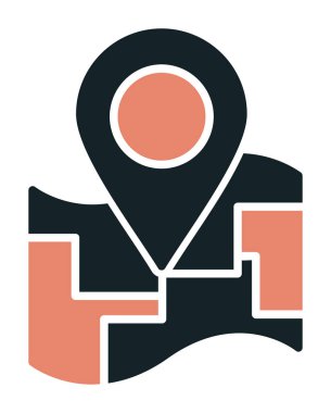 Konum iğnesi, vektör illüstrasyonlu harita simgesi