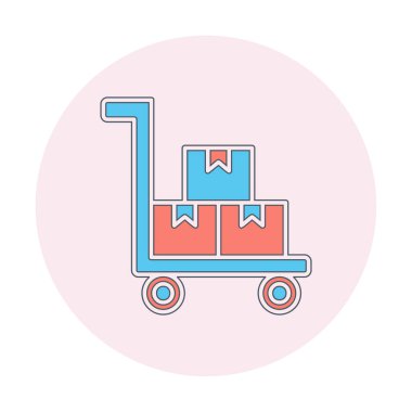 Arkaplanda fabrika tramvayı simgesi. 