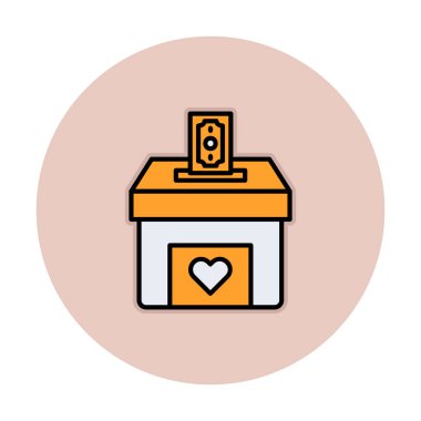 Bağış Kutusu vektör simgesi
