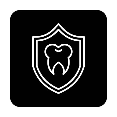 Diş Koruma simgesinin vektör illüstrasyonu 