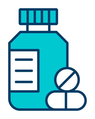 İlaç şişesi, ilaç ikonu, vektör illüstrasyonu                                         