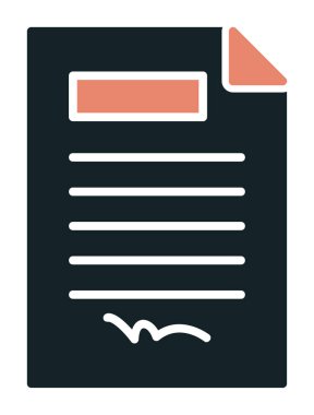 contract icon, vector illustration simple design