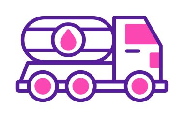 petrol kamyonu ikonu vektör illüstrasyonu