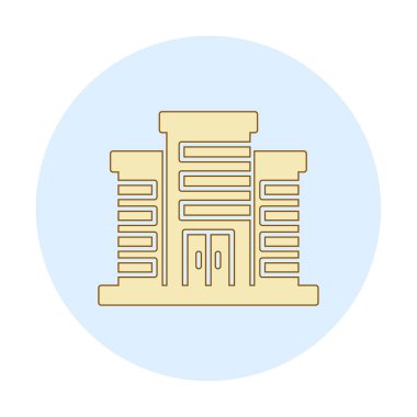 Şehir binası simgesi, vektör illüstrasyonu basit tasarım