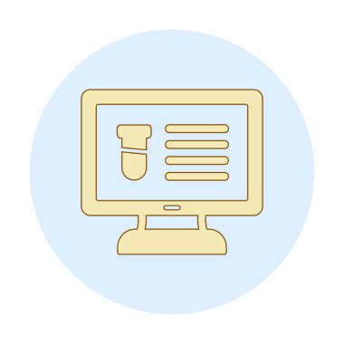 test tüpü ve bilgisayar ekran simgesi modayı izole etti. Bilgisayar Bilimi                                          