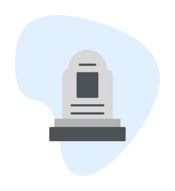 mezar taşı düz simgesi, vektör illüstrasyonu