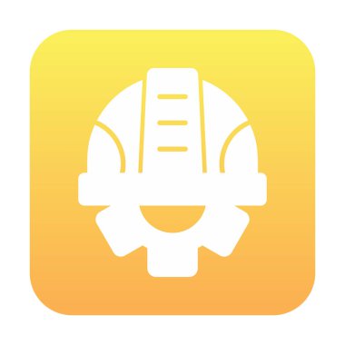 Güvenli Miğfer Düz Vektör Simgesi.                        