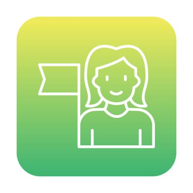 Bayrağı olan insanlar, tasarım vektörü illüstrasyonunda feminizm 