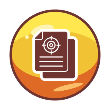 Hedef simgeye sahip bir belgenin vektör illüstrasyonu 