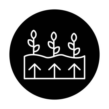 Bitkiler ve oklar ikon vektör çizimi. Jeotermal Enerji Konsepti                   