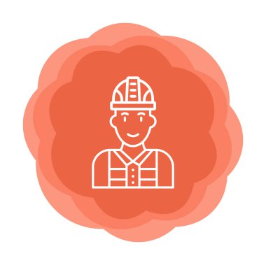 Kask vektör illüstrasyon tasarımlı işçi. Foreman.                        