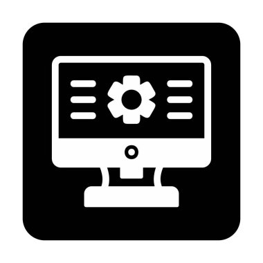 bilgisayar izleme simgesi, vektör illüstrasyonu basit tasarım