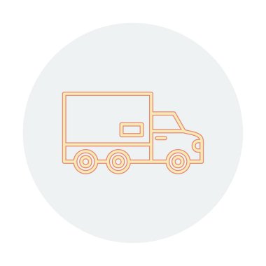 dağıtım kamyonu simgesi, vektör illüstrasyonu