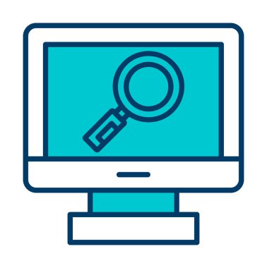 Büyütücü cam çizgi simgesi, arama konsepti