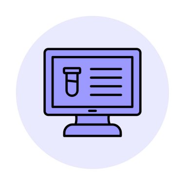 test tüpü ve bilgisayar ekran simgesi modayı izole etti. Bilgisayar Bilimi                                          