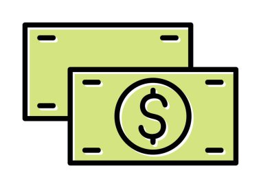 Nakit Dolar para simgesi, vektör illüstrasyonu 