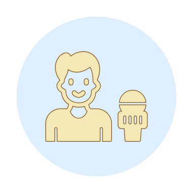 Haber muhabiri. Web simgesi basit illüstrasyon                       