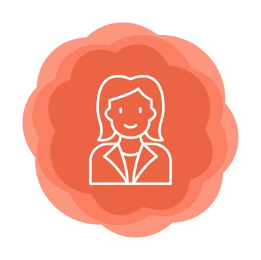 kadın avatar simgesi, vektör illüstrasyonu 