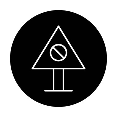 Yasaklanmış yol simgesinin vektör illüstrasyonu 