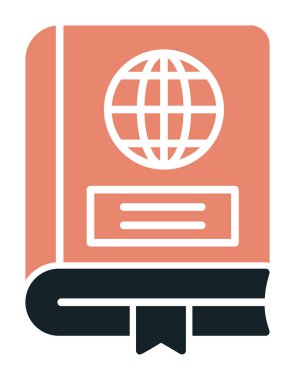 Coğrafya Kitabı web simgesi, vektör illüstrasyonu 